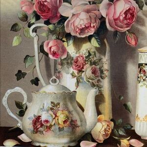 Afternoon Tea Romantic Vintage Style Chic Victorian Antique Handpainted Tea Set